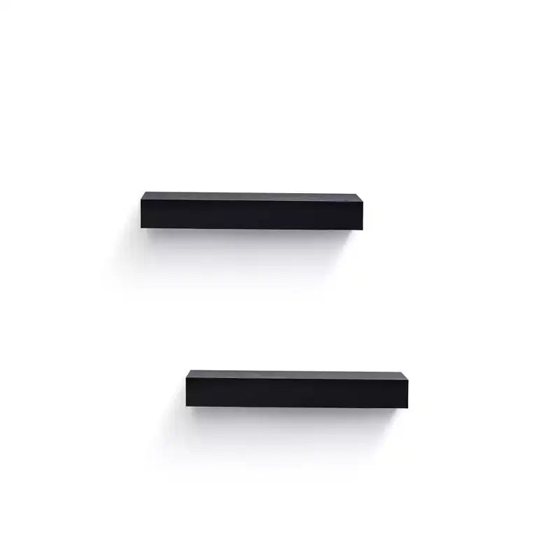 18.11 Mensola galleggiante nera in legno con supporto invisibile, perfetta per l'arredo di bagno/camera da letto/cucina o per esporre libri/piante, facile da installare