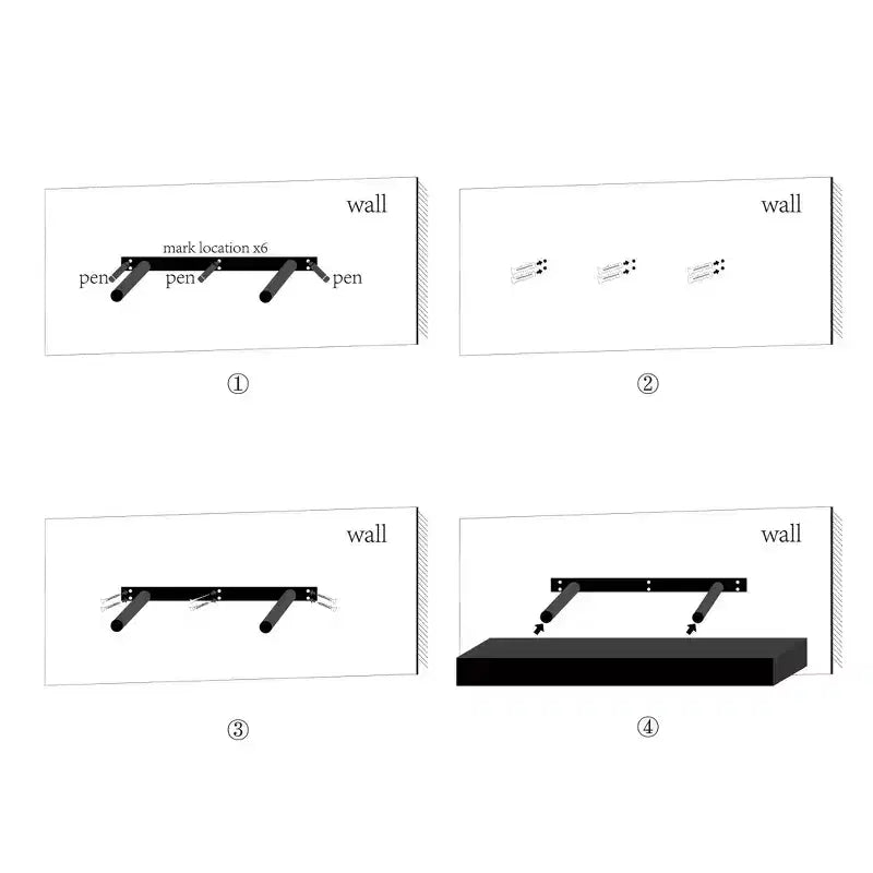 18.11 Mensola galleggiante nera in legno con supporto invisibile, perfetta per l'arredo di bagno/camera da letto/cucina o per esporre libri/piante, facile da installare