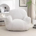 TUYOHW Tufted Bean Bag Chair with Memory Foam and Soft Stuffed Filling, Comfy Chair Lazy Sofa Chair for Ultimate Relaxation for Living Room, White