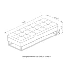58.6 Panca Ottomana di Tendenza a Fondo Letto con Contenitore, Ottomana di Lusso in Velluto, Panca Accento Imbottita in Morbida Schiuma con Gambe in Ferro, Capacità 227 kg
