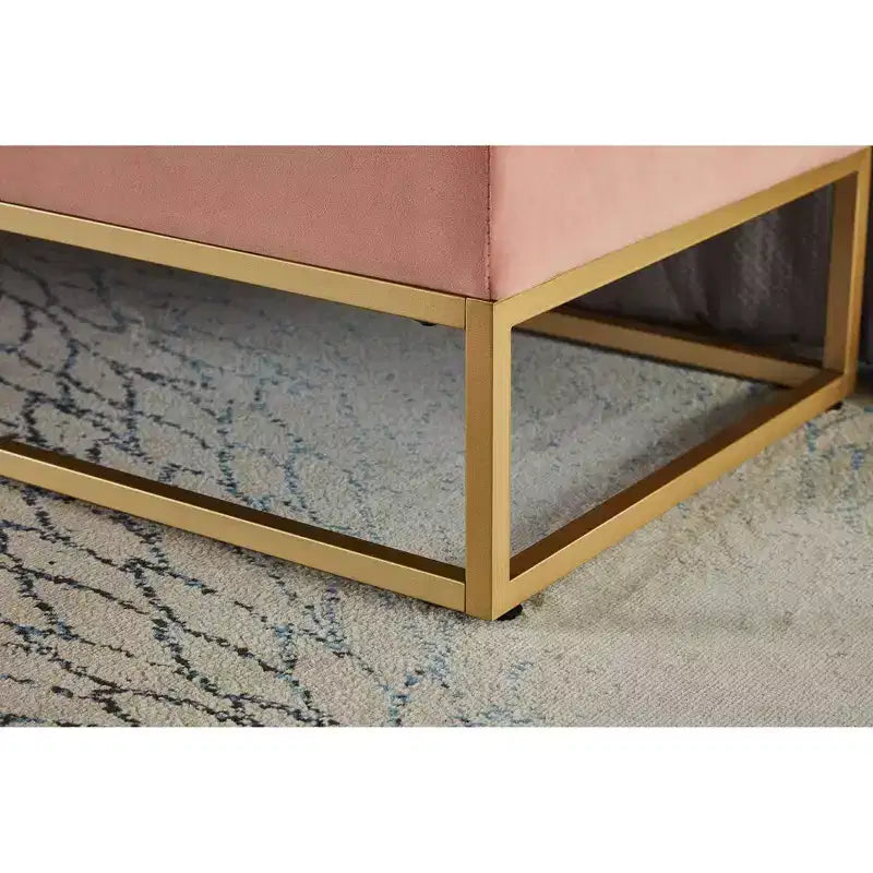 58.6 Panca Ottomana di Tendenza a Fondo Letto con Contenitore, Ottomana di Lusso in Velluto, Panca Accento Imbottita in Morbida Schiuma con Gambe in Ferro, Capacità 227 kg