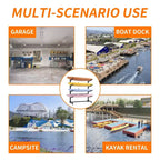 Porta kayak autoportante 80H, supporto regolabile resistente con ruote bloccabili, capacità 4 kayak/canoa/SUP/tavola da surf (nero)