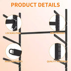 Porta kayak autoportante 80H, supporto regolabile resistente con ruote bloccabili, capacità 4 kayak/canoa/SUP/tavola da surf (nero)
