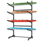 Porta kayak autoportante 80H, supporto regolabile resistente con ruote bloccabili, capacità 4 kayak/canoa/SUP/tavola da surf (nero)