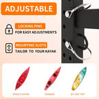 Porta kayak autoportante 80H, supporto regolabile resistente con ruote bloccabili, capacità 4 kayak/canoa/SUP/tavola da surf (nero)