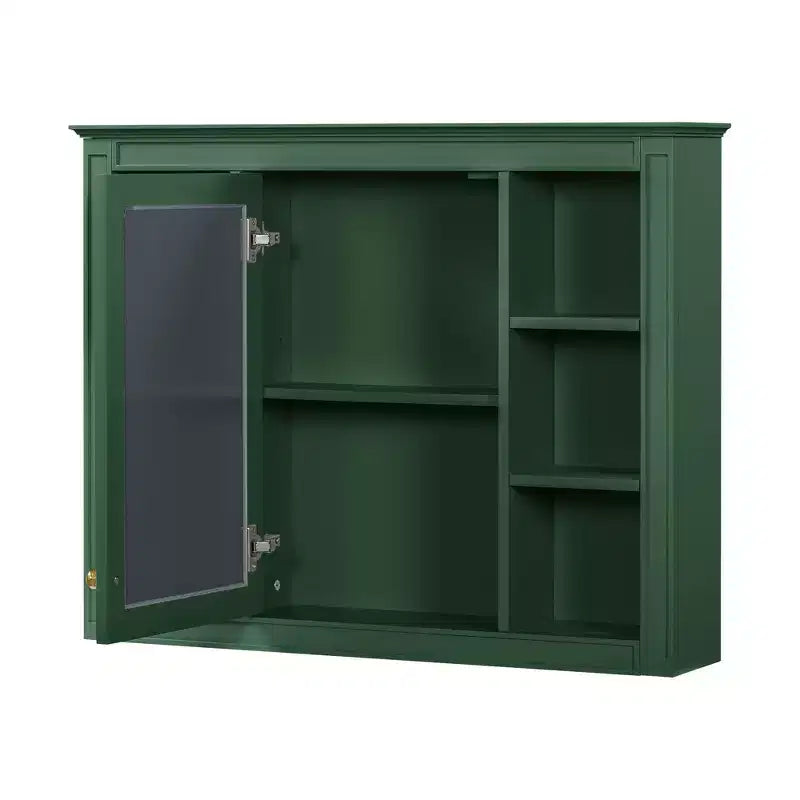 Armadietto a specchio da bagno 35 x 27.5 con 6 ripiani aperti, mobiletto pensile (senza mobiletto sottolavabo)