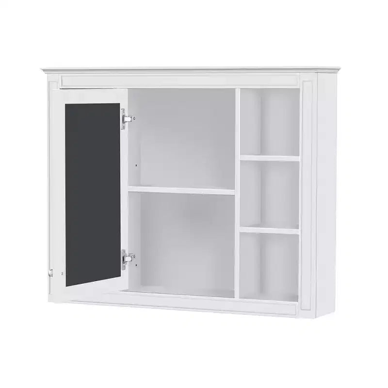 Armadietto a specchio da bagno 35 x 27.5 con 6 ripiani aperti, mobiletto pensile (senza mobiletto sottolavabo)