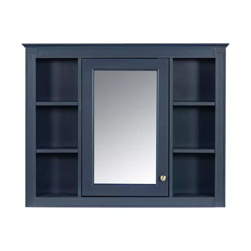 Armadietto a specchio da bagno 35 x 27.5 con 6 ripiani aperti, mobiletto pensile (senza mobiletto sottolavabo)