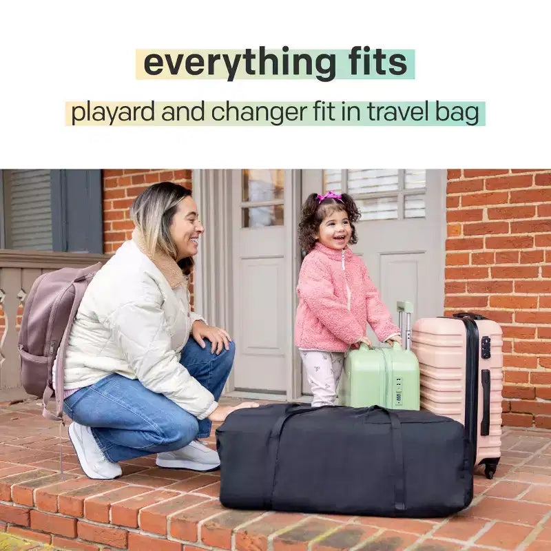 Box da viaggio Sesame LX con chiusura ad una mano, completo di navicella e fasciatoio pieghevole