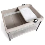 Box da viaggio Sesame LX con chiusura ad una mano, completo di navicella e fasciatoio pieghevole